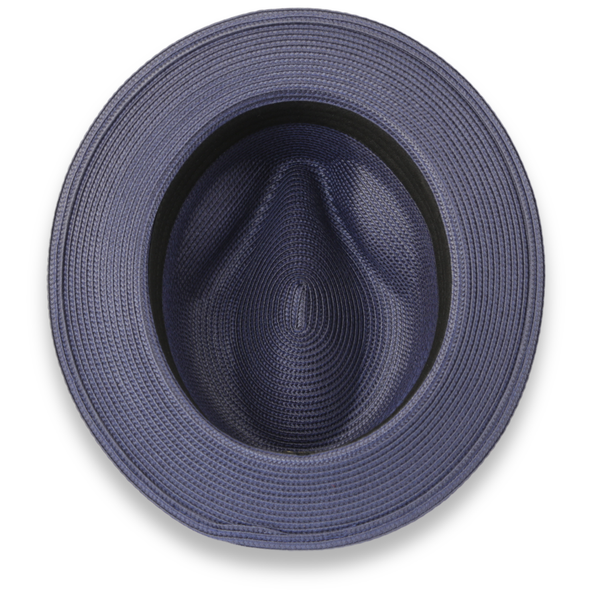 Tapa Crushable Straw Hat Fedora in Navy: Large