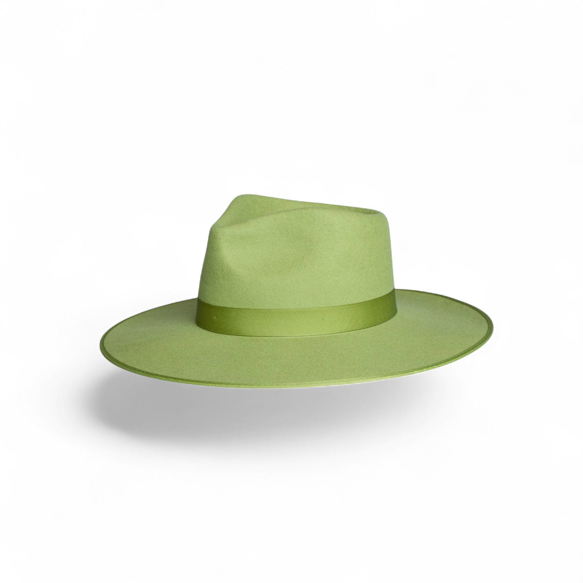 Green Wide Brim Fedora Hat