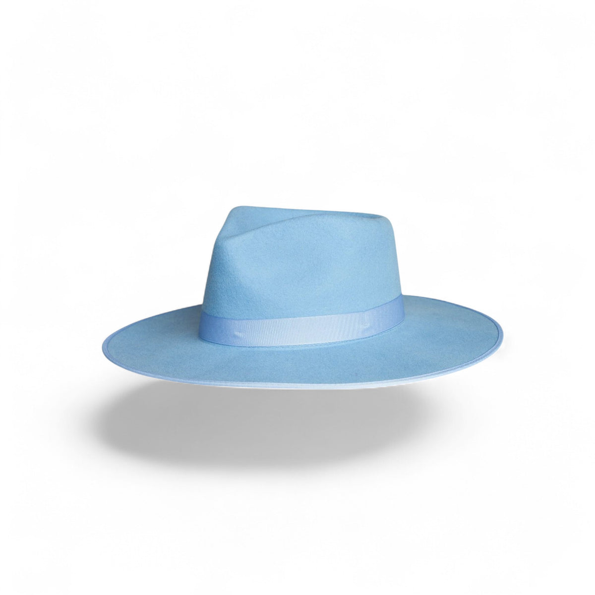 Light Blue Wide Brim Fedora Hat