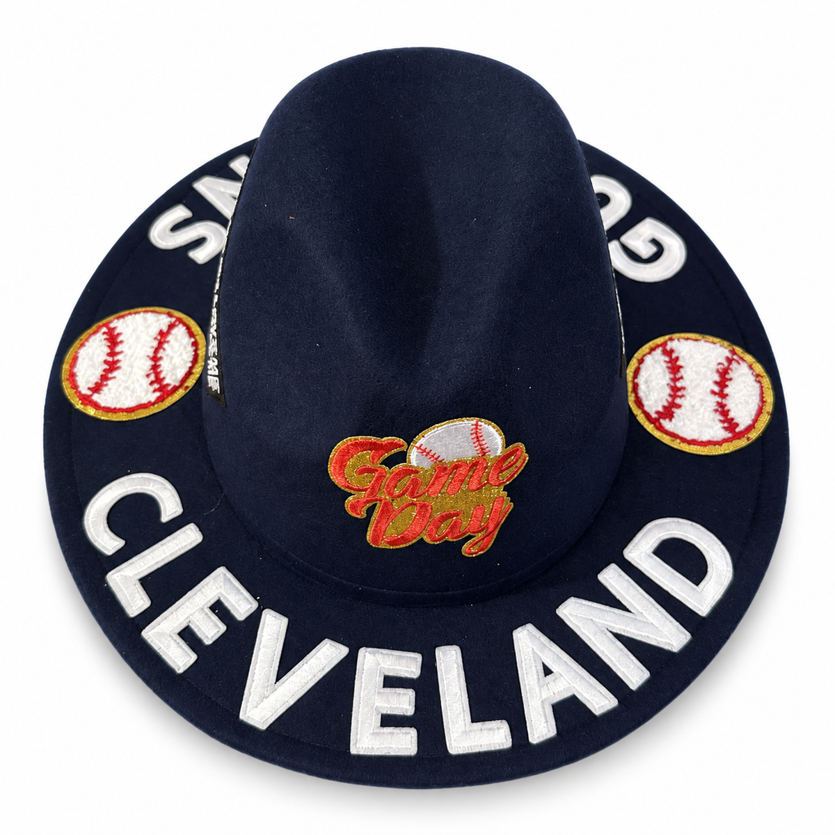 Cleveland Custom Navy Statement Hat on a clean white studio background