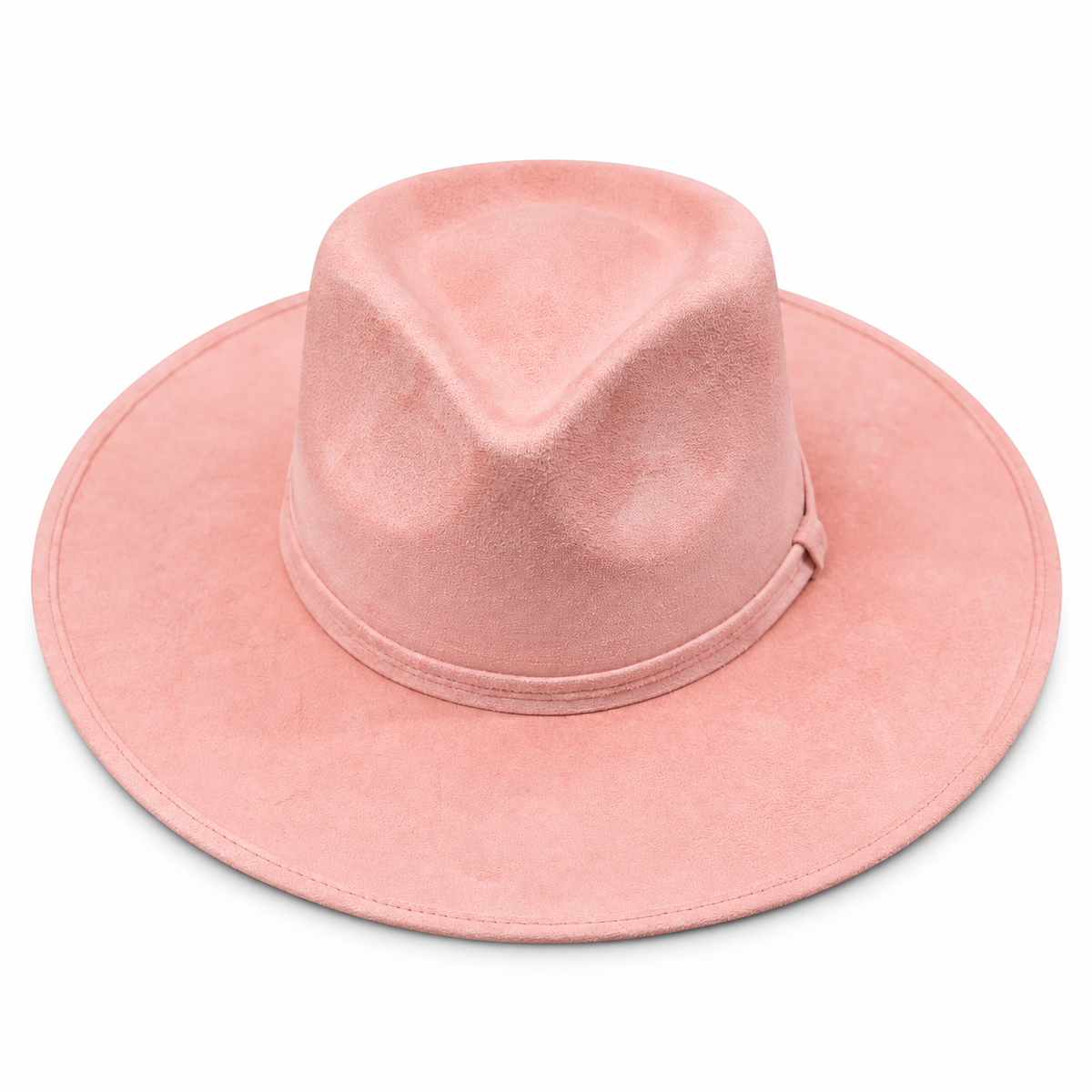 Coral Rose Wide Brim Fedora Hat on a clean white studio background
