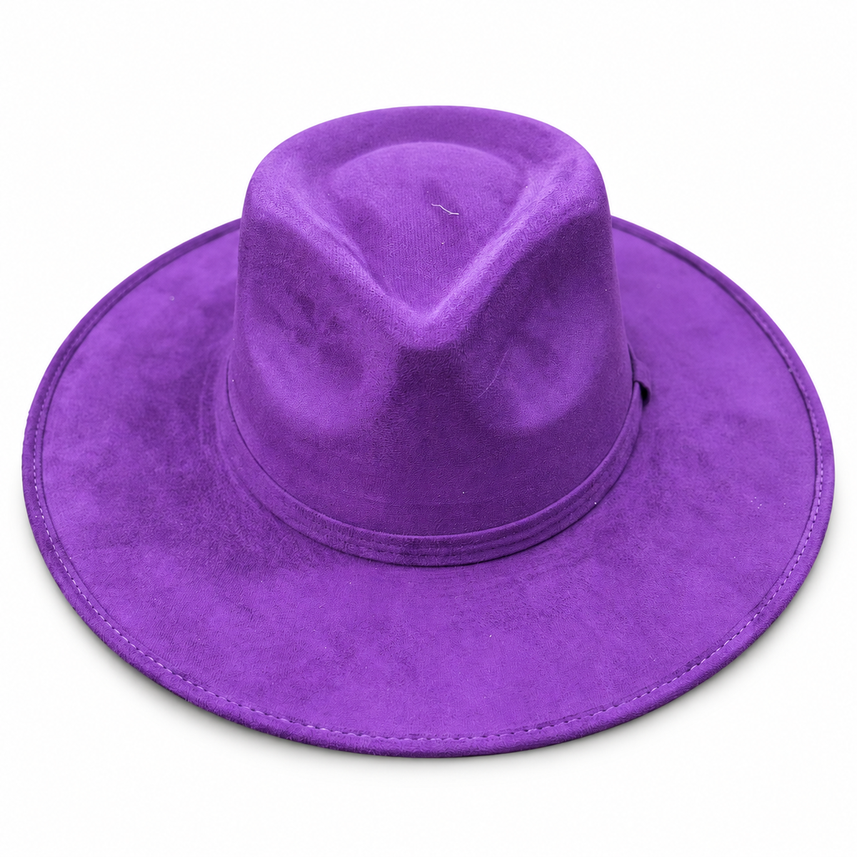 Royal Purple Wide Brim Fedora Hat on a clean white studio background