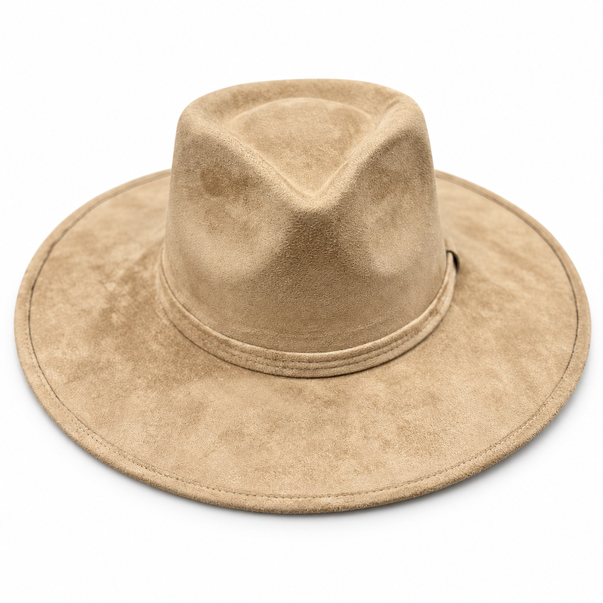 Sandstone Wide Brim Fedora Hat on a clean white studio background