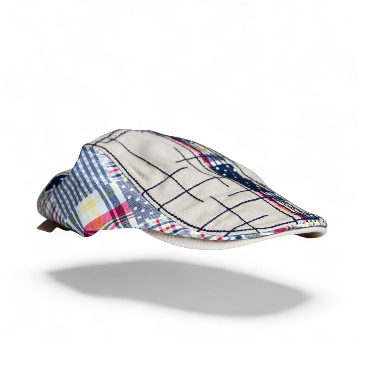 Tan Patchwork Flat Cap