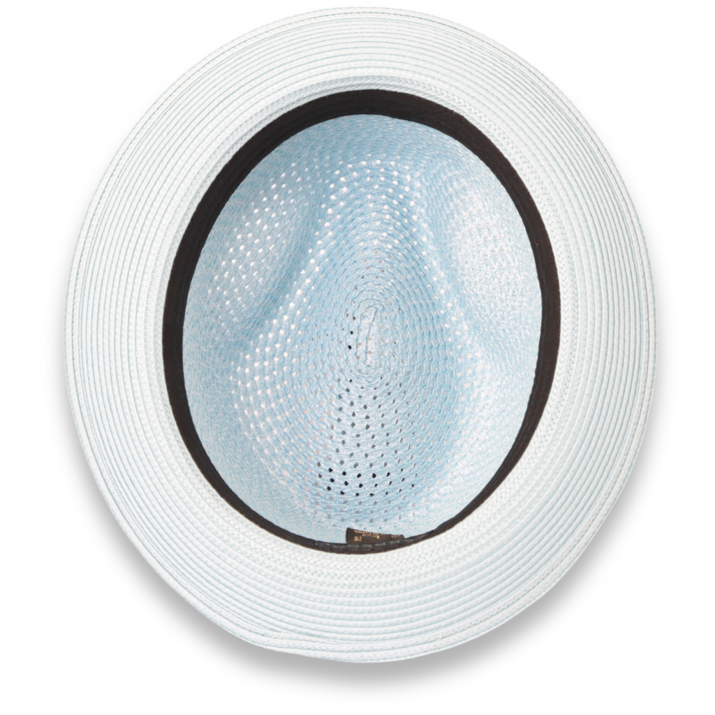 Castor Crushable Straw Hat Fedora in Sky Blue: X-Large