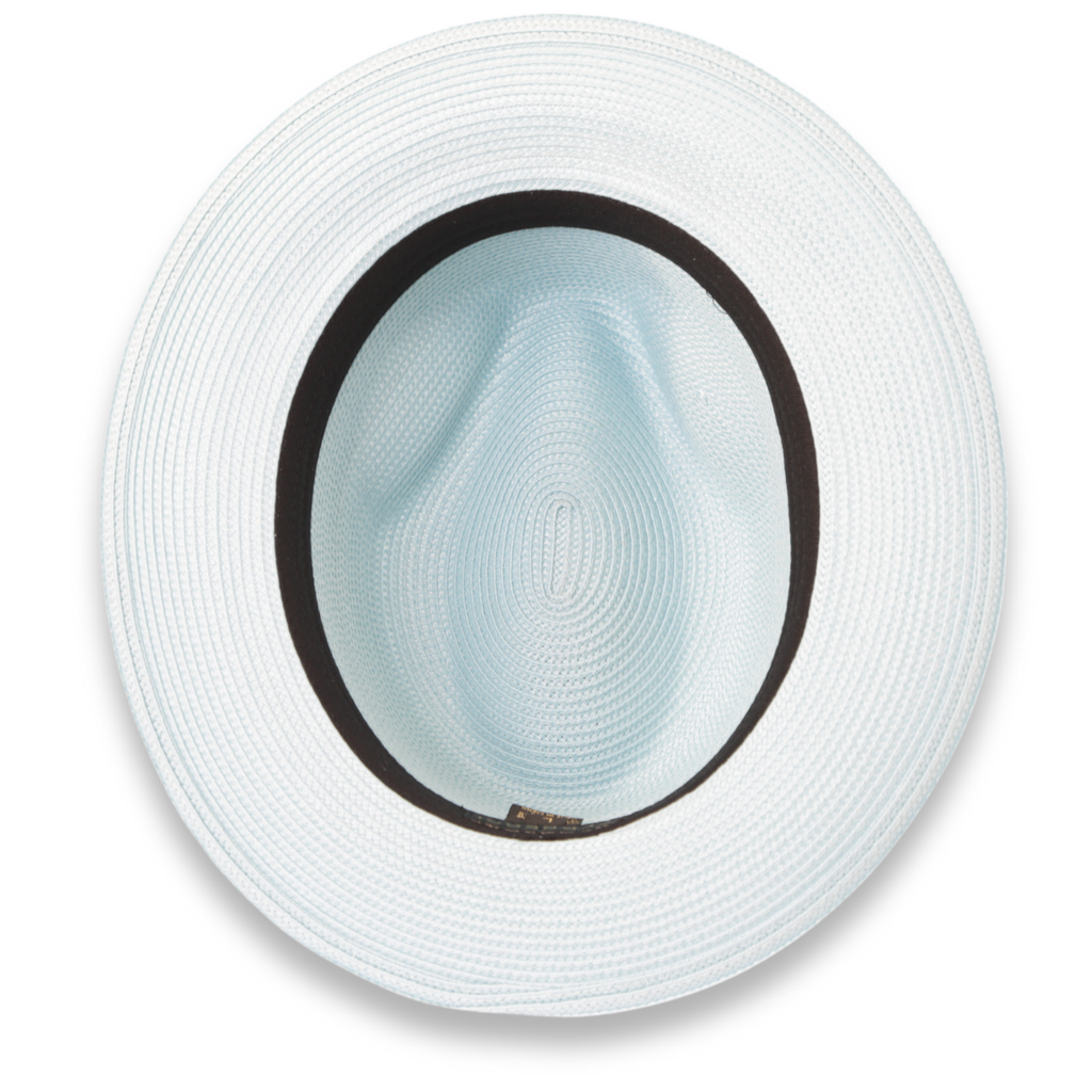 Tapa Crushable Straw Hat Fedora in Sky Blue: Large