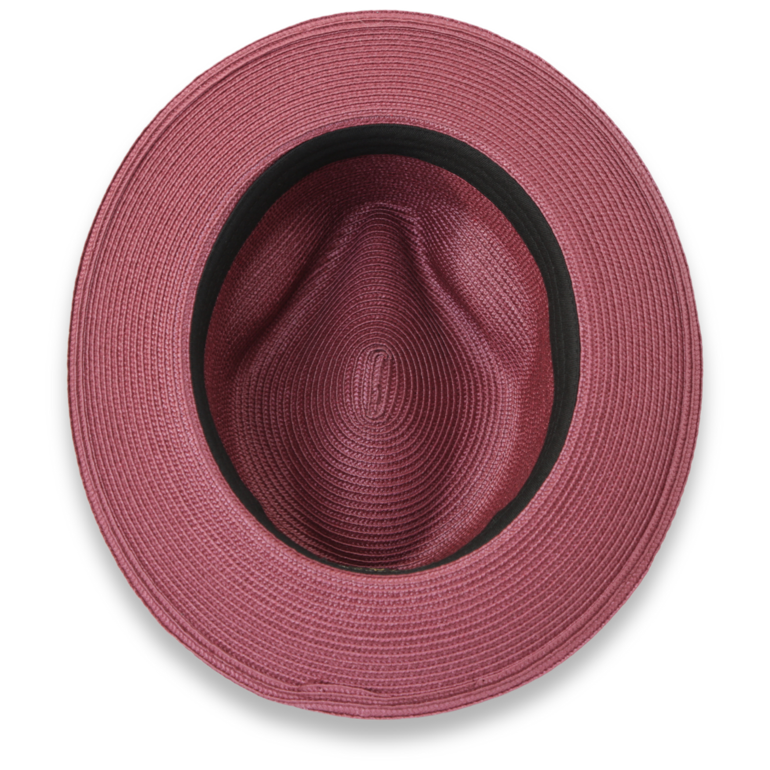 Tapa Crushable Straw Hat Fedora in Burgundy: X-Large