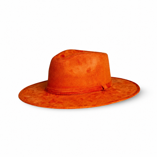 Burnt Orange Crown Fedora Hat
