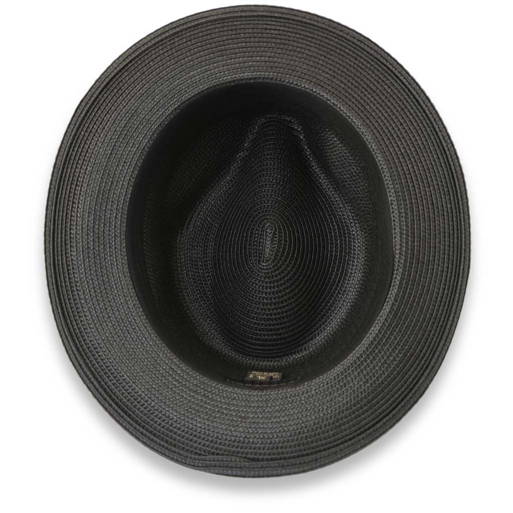 Tapa Crushable Straw Hat Fedora in Charcoal: Large