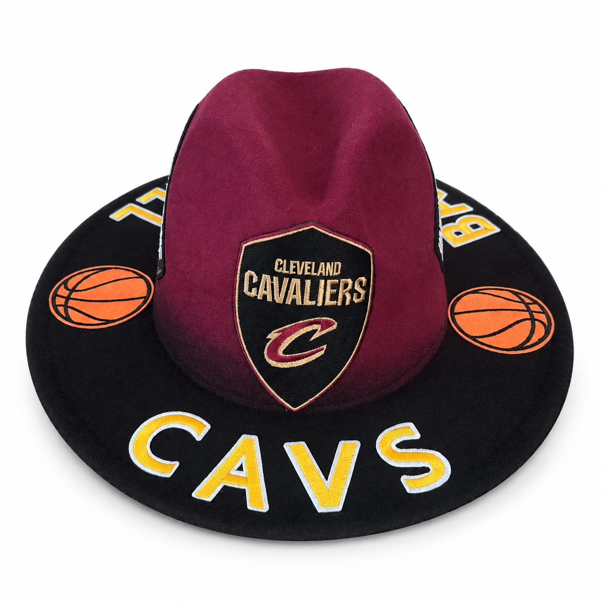 Cleveland Cavaliers Custom Burgundy Hat on a clean white studio background