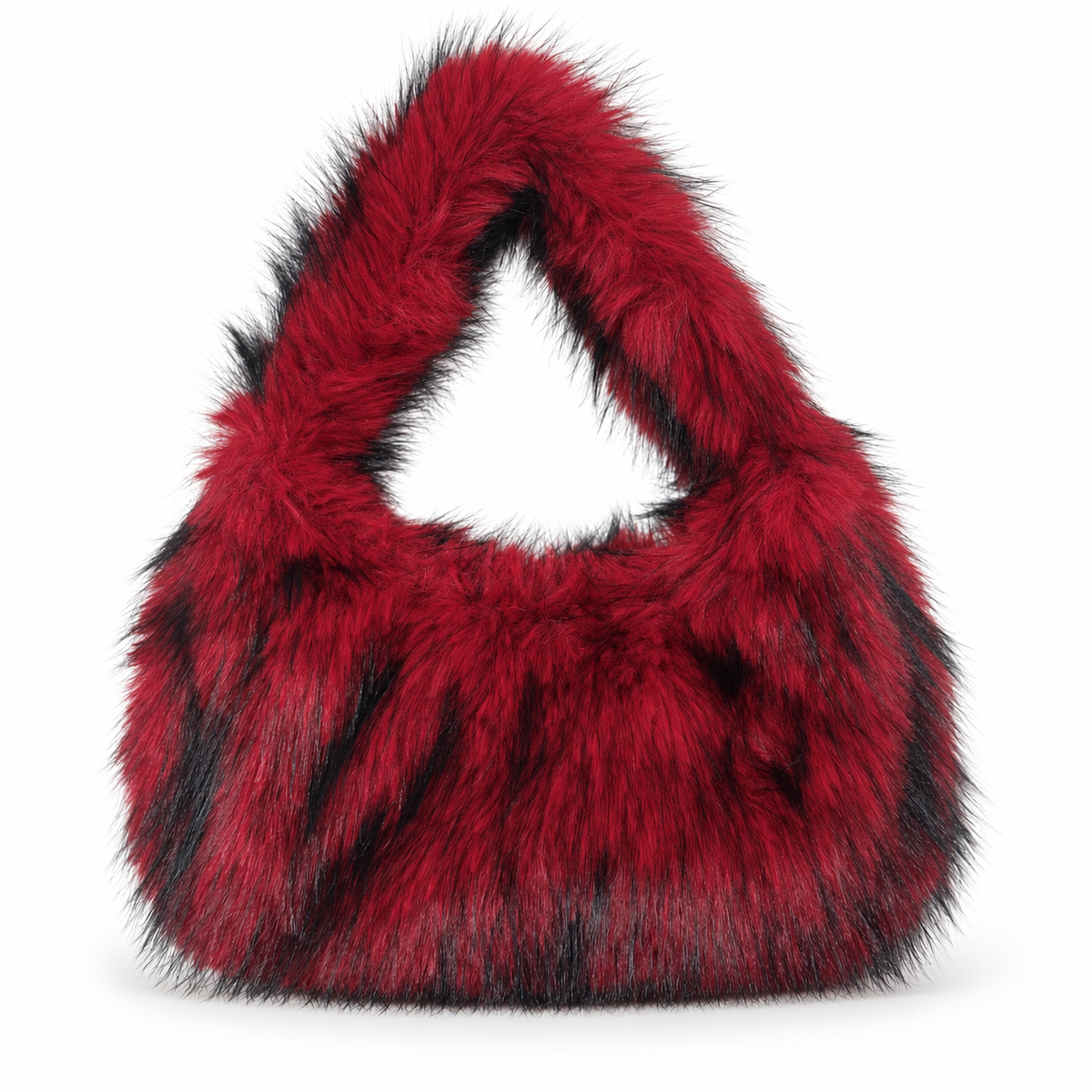Scarlet Faux Fur Shoulder Bag on a clean white studio background