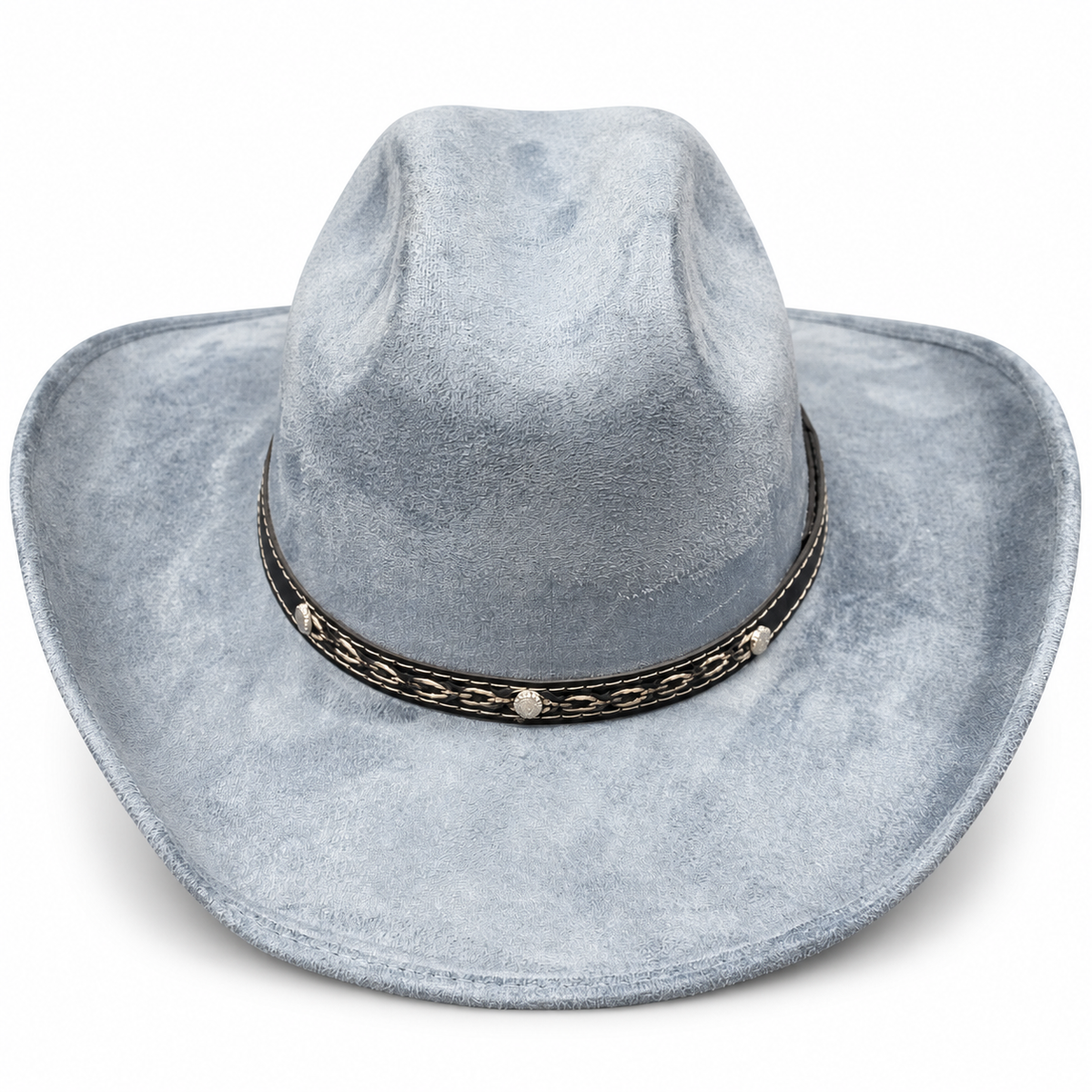 Silver Chain Western Hat on a clean white studio background