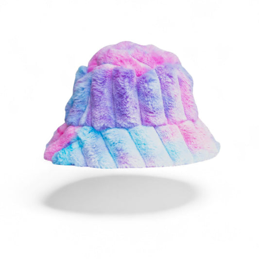 Cotton Candy Dream Faux Fur Bucket Hat