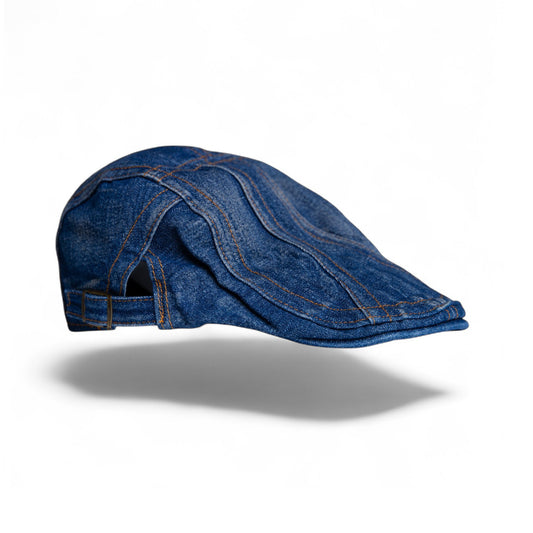 Dark Wash Denim Flat Cap