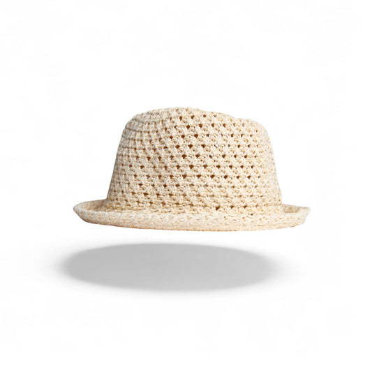 Beige Woven Essence Fedora